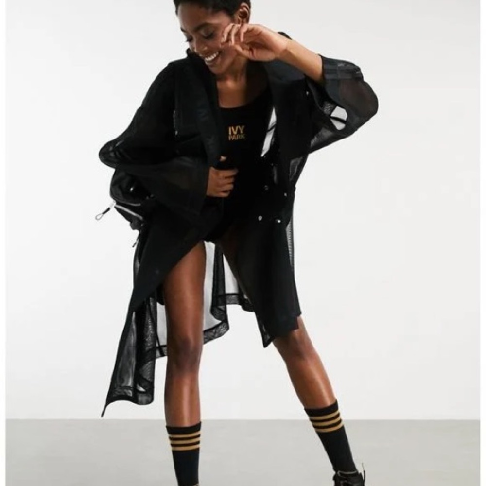 Black Sheer Trench Coat - Picture 4 of 4